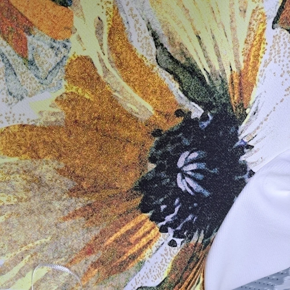 ZARA Tropical Print Shiny‎ T shirt - Picture 11 of 13